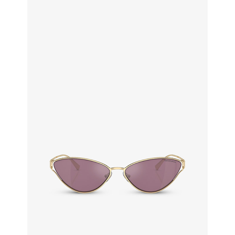 Tiffany & Co Tf3095 Cat-eye Metal Sunglasses In Gold