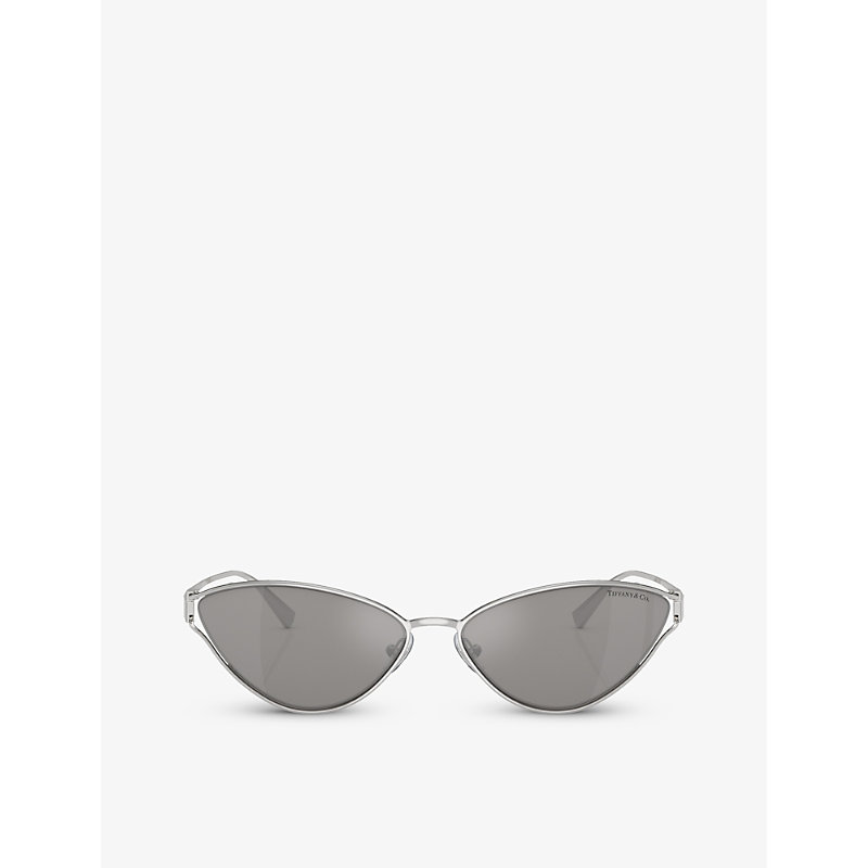 Tiffany & Co Tf3095 Cat-eye Metal Sunglasses In Silver