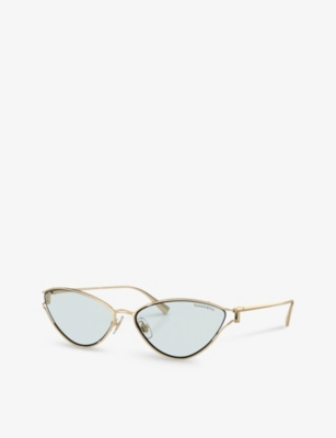 Tiffany & Co Womens Gold Tf3095 Cat-eye Metal Sunglasses In Gold