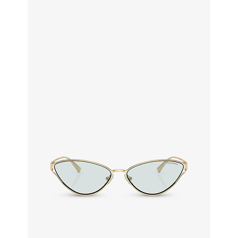 Tiffany & Co Tf3095 Cat-eye Metal Sunglasses In Gold