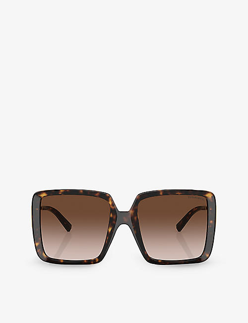 TIFFANY & CO: TF4212U square-frame tortoiseshell acetate and metal sunglasses