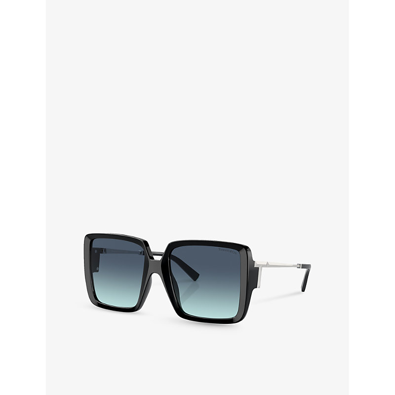 Shop Tiffany & Co Tf4212u Square-frame Acetate And Metal Sunglasses In Black