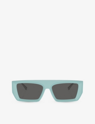 Tiffany & Co Tf4214u Rectangle-frame Metal Sunglasses In Blue
