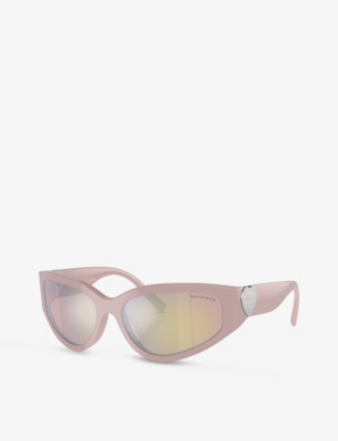 Shop Tiffany & Co Tf4217 Irregular-frame Acetate Sunglasses In Pink