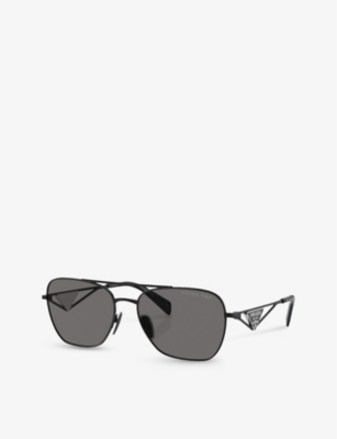 PRADA: PR A50S pillow-frame steel sunglasses