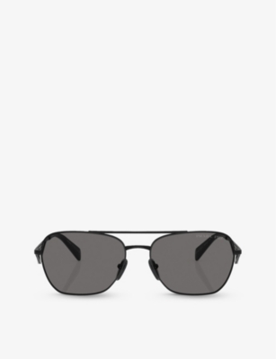 PRADA: PR A50S pillow-frame steel sunglasses