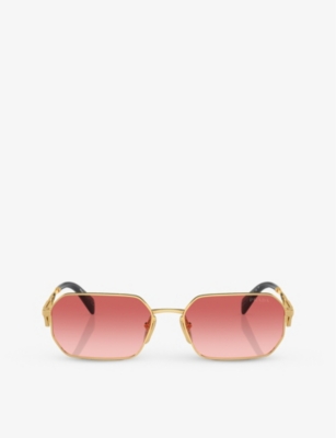 PRADA: PR A51S irregular-frame metal sunglasses