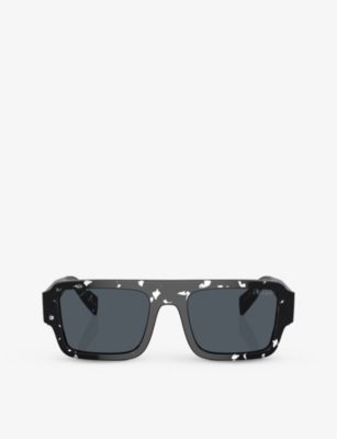 PRADA: PR A05S rectangle-frame abstract acetate sunglasses