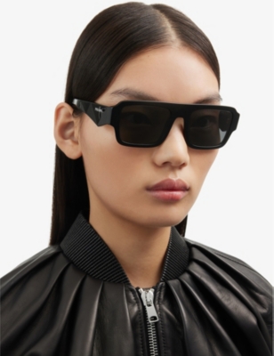 PRADA: PR A05S rectangle-frame acetate sunglasses