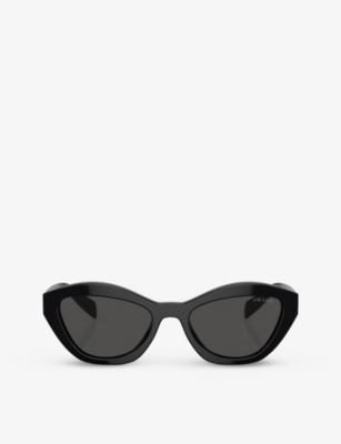 Prada Womens Black Pr A02s Butterfly-shape Acetate Sunglasses