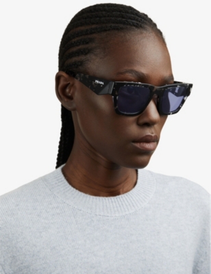 PRADA: PR A06S rectangle-frame acetate sunglasses
