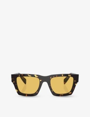 Prada Womens Brown Pr A06s Pillow-frame Acetate Sunglasses