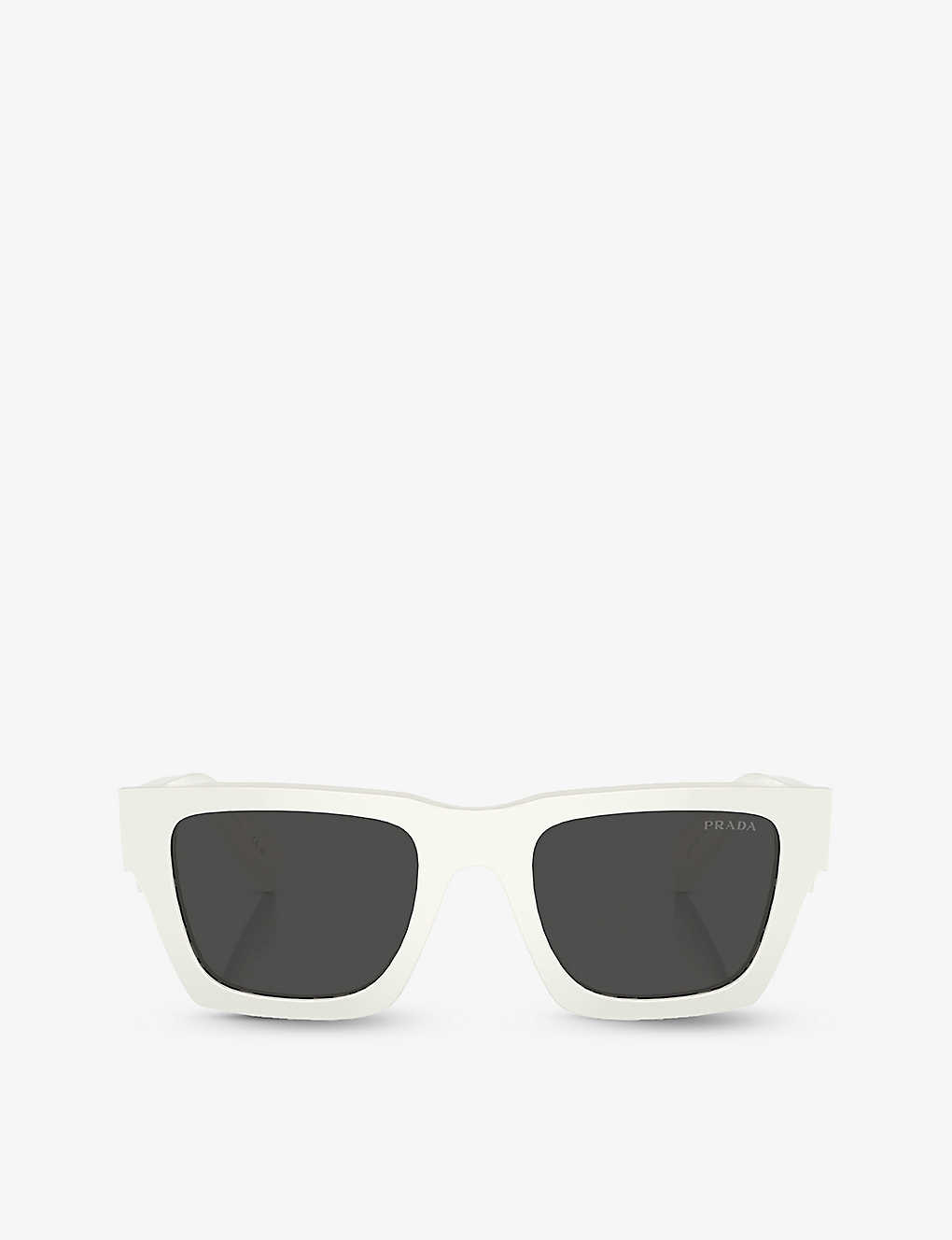 Prada Womens White Pr A06s Rectangle-frame Acetate Sunglasses