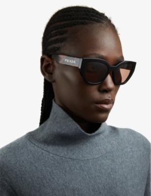 Prada Cat-eye Tortoiseshell-effect Sunglasses In Purple