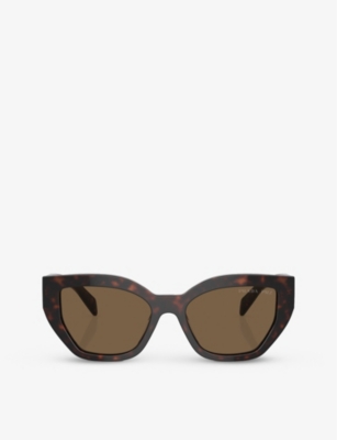 PRADA: PR A09S butterfly-frame tortoiseshell acetate sunglasses