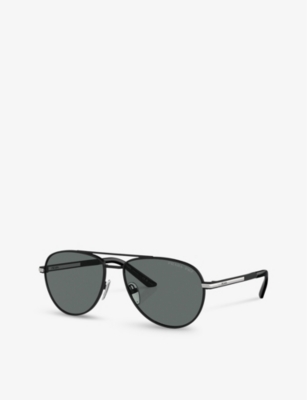 Prada Womens Black Pr A54s Pilot-frame Acetate Sunglasses In Black
