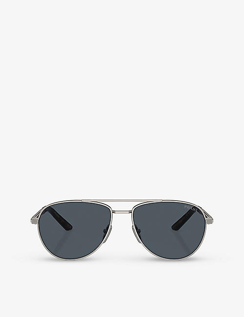 PRADA: PR A54S pilot-frame metal sunglasses