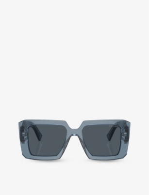 Shop Prada Women's Grey Pr 23ys Square-frame Acetate Sunglasses