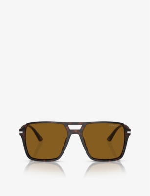 Prada Womens Brown Pr 20ys Pilot-frame Acetate Sunglasses