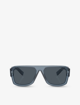 Prada Womens Grey Pr 22ys Pilot-frame Acetate Sunglasses