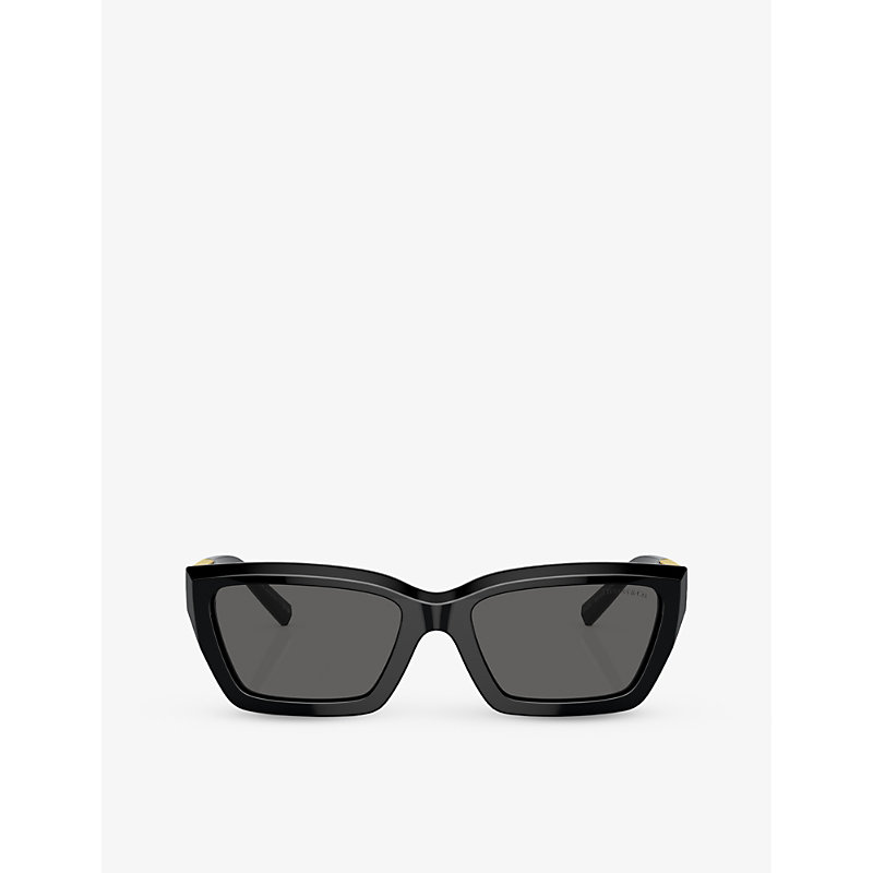 Shop Tiffany & Co Tf4213 Rectangle-frame Acetate Sunglasses In Black