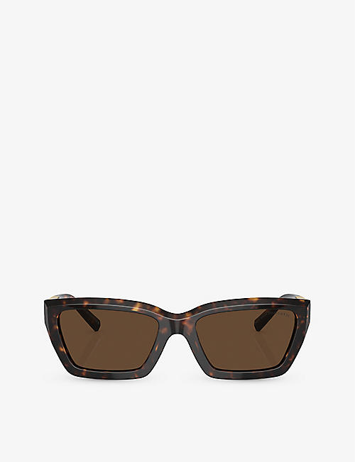 TIFFANY & CO: TF4213 rectangle-frame tortoiseshell acetate sunglasses