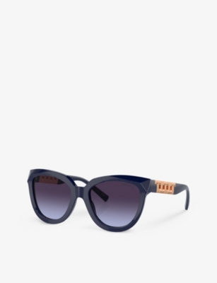 Shop Tiffany & Co Tf4215 Cat Eye-frame Acetate Sunglasses In Blue