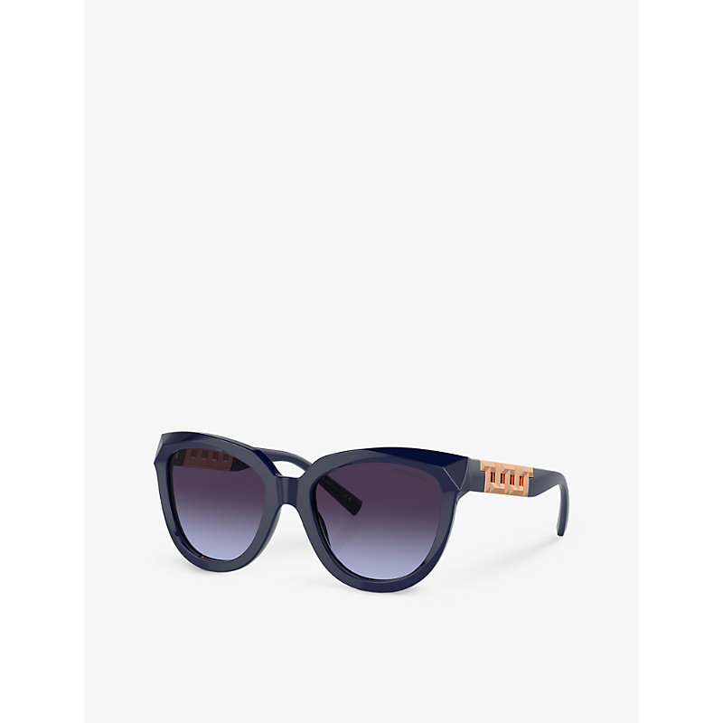 Shop Tiffany & Co Tf4215 Cat Eye-frame Acetate Sunglasses In Blue