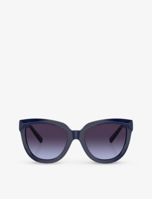 Shop Tiffany & Co Tf4215 Cat Eye-frame Acetate Sunglasses In Blue