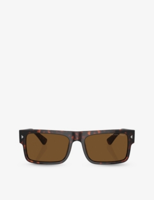 Prada Womens Brown Pr A10s Rectangle-frame Acetate Sunglasses In Brown