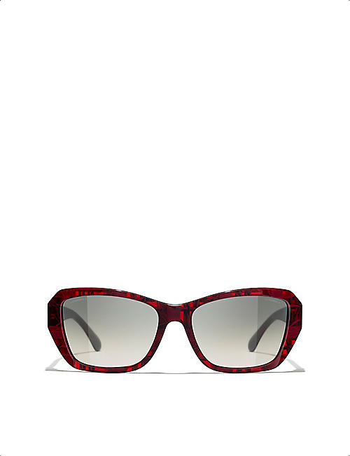 CHANEL: CH5516 butterfly-frame tortoiseshell acetate sunglasses