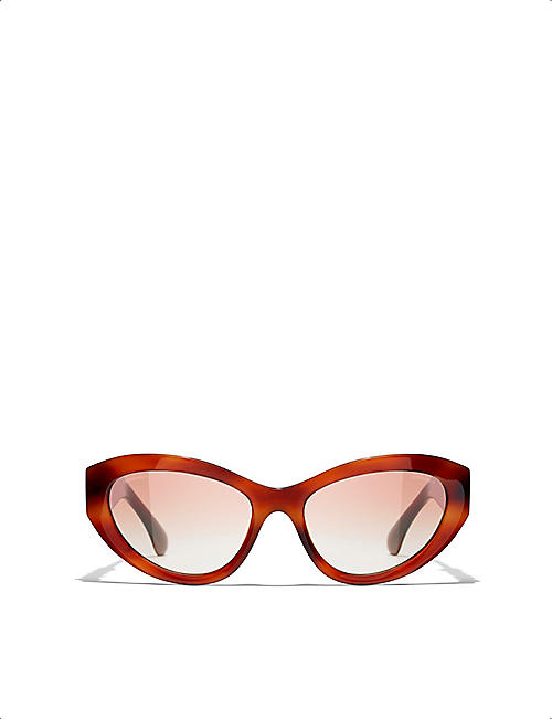 CHANEL: CH5513 cat-eye tortoiseshell acetate sunglasses