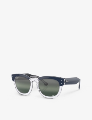 Shop Ray Ban Womens Ray-ban Rb0298s Mega Hawkeye Square-frame Propionate Sunglasses In Blue