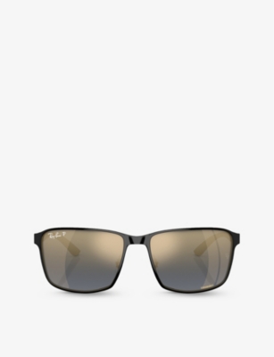 RAY-BAN: RB3721CH Chromance square-frame metal sunglasses