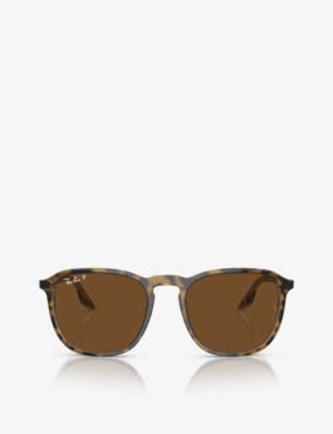 Ray Ban Ray-ban Womens Brown Rb2203 Square-frame Acetate Sunglasses
