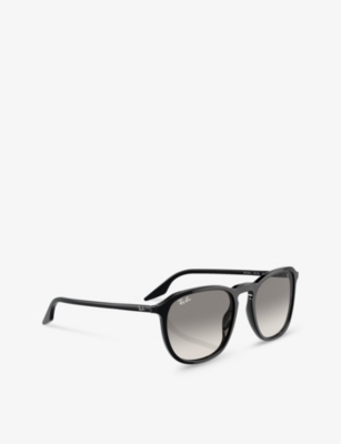 Shop Ray Ban Ray-ban Men's Black Rb2203 Square-frame Crystal Sunglasses