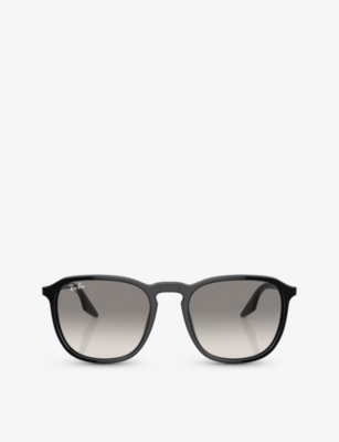 Shop Ray Ban Ray-ban Men's Black Rb2203 Square-frame Crystal Sunglasses