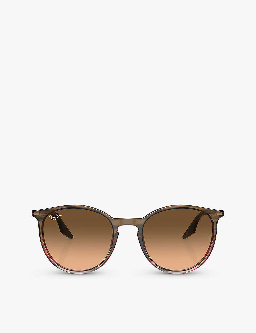 Ray Ban Rb2204 Oval-frame Sunglasses In Brown