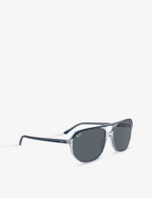 Shop Ray Ban Ray-ban Women's Blue Rb2205 Bill One Irregular-frame Acetate Sunglasses
