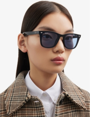 Ray Ban Womens Black Rb4420 Square-frame Polycarbonate Sunglasses In Black