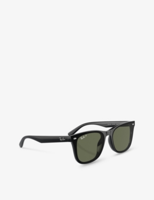 Shop Ray Ban Ray-ban Men's Black Rb4420 Square-frame Polycarbonate Sunglasses