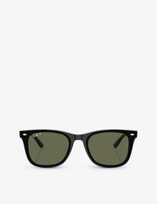 Shop Ray Ban Ray-ban Men's Black Rb4420 Square-frame Polycarbonate Sunglasses