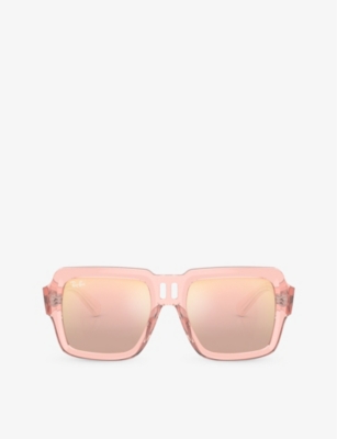 Ray Ban Ray-ban Mens Pink Rb4408 Square-frame Polyamide-bio Sunglasses