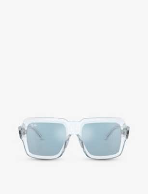 Ray Ban Ray-ban Mens Blue Rb4408 Square-frame Polyamide-bio Sunglasses