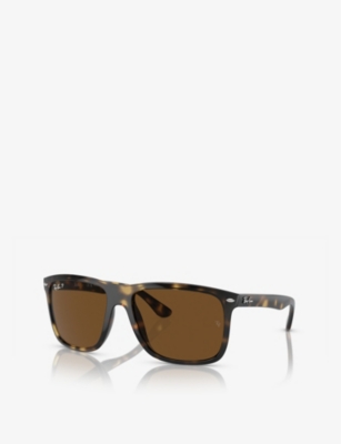 Shop Ray Ban Ray-ban Women's Brown Rb4547 Boyfriend Polished-frame Injected Sunglasses