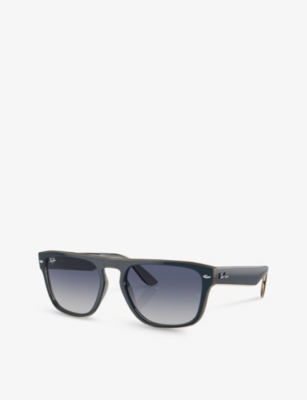 Shop Ray Ban Womens Ray-ban Rb4407 Square-frame Injected Sunglasses In Blue