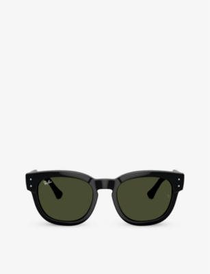 Shop Ray Ban Ray-ban Women's Black Rb0298s Mega Hawkeye Square-frame Propionate Sunglasses