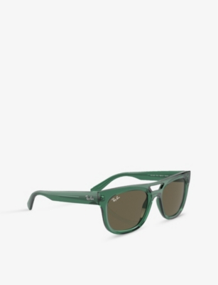 Shop Ray Ban Ray-ban Women's Green Rb4426 Phil Square-frame Injected Sunglasses
