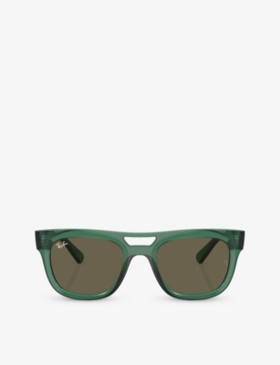 Ray Ban Ray-ban Womens Green Rb4426 Phil Square-frame Injected Sunglasses