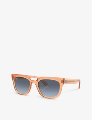 Shop Ray Ban Ray-ban Women's Orange Rb4426 Phil Square-frame Injected Sunglasses